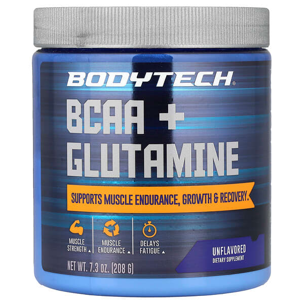 BodyTech, BCAA + Glutamine, Unflavored, 7.3 oz (208 g) — product photo 1