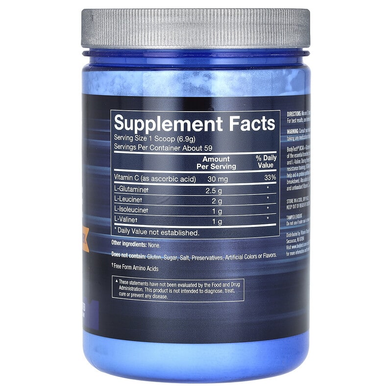 BCAA＆Glutamine BCAA + Glutamine, Unflavored, 14.4 oz (409 g)