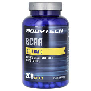 BodyTech, BCAA, 200 cápsulas