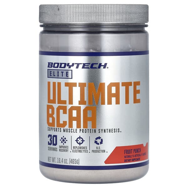 BodyTech, Elite, Ultimate BCAA, Fruit Punch, 16.4 oz (465 g)