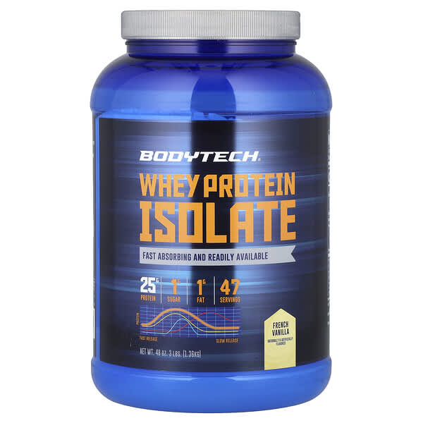 BodyTech, 분리유청단백질, 프렌치 바닐라, 1.36kg(3lbs)