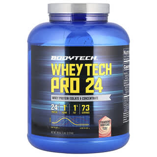 BodyTech, Suero de leche Tech Pro 24, Tarta de fresas, 2,27 kg (5 lb)