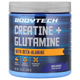 BodyTech, Créatine + Glutamine avec bêta-alanine, Sans arôme, 306 g