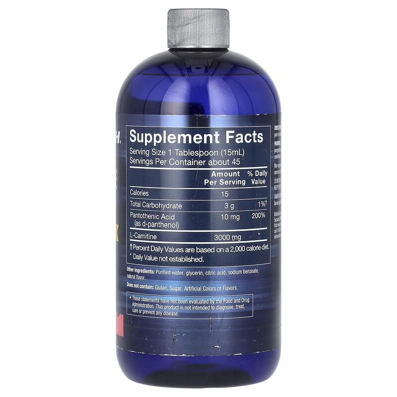 bodytech l carnitine 3000 Nutrabio – L-Carnitine Liquid Shots – 3000mg (Blue Razz) – 10mg of Vitamin  B-5 – Zero Carbs & Sugars – Energy Production – Muscle Recovery main image 1