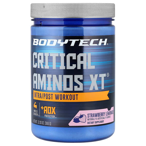 BodyTech, Critical Aminos XT®, Intra/Post Workout, Strawberry Lemonade, 16 oz. (455 g) — product photo 1