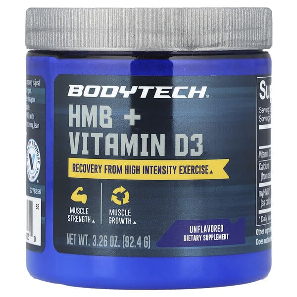 HMB + Vitamin D3, Unflavored, 3.26 oz (92.4 g)