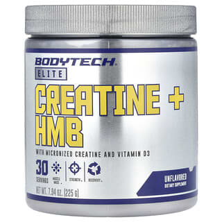 BodyTech, Elite, Creatine + HMB, Kreatin + HMB, geschmacksneutral, 225 g (7,94 oz.)