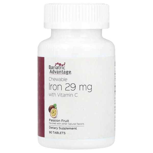 Chewable Iron with Vitamin C, Passion Fruit, 90 Tablets