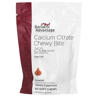Bariatric Advantage, Chewy Bite с цитратом кальция, без сахара, карамель, 60 жевательных таблеток