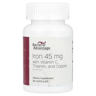 Bariatric Advantage, Ferro com Vitamina C, Tiamina e Cobre, 60 Cápsulas