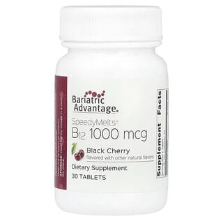 Bariatric Advantage, SpeedyMelts®, B12, czarna wiśnia, 1000 µg, 30 tabletek
