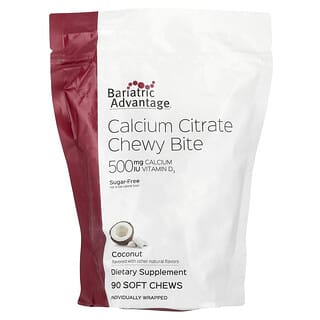 Bariatric Advantage, Calcium Citrate Chewy Bite, Calciumcitrat-Kau-Snack, zuckerfrei, Kokosnuss, 90 Kau-Snacks