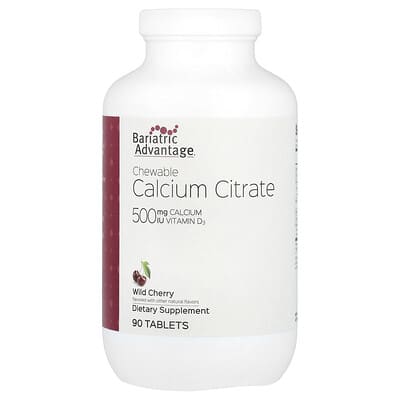 Bariatric Advantage, Calcium Citrate Chewable Tablets, Wild Cherry Flavor, 90 Tablets