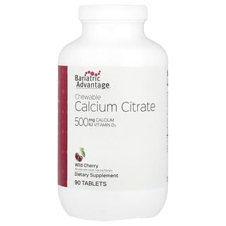 Bariatric Advantage, Citrate de calcium à croquer, Cerise sauvage, 90 comprimés