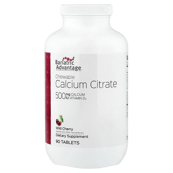 Bariatric Advantage, Chewable Calcium Citrate, Wild Cherry, 90 Tablets