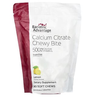 Bariatric Advantage, Calcium Citrate Chewy Bite, Calciumcitrat-Kau-Snack, zuckerfrei, Zitrone, 90 Kau-Snacks