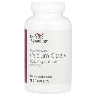 Bariatric Advantage, Non-Chewable Calcium Citrate, 600 mg, 180 Tablets (200 mg per Tablet)