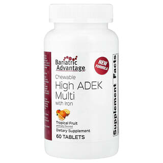 Bariatric Advantage, Жевательные мультивитамины ADEK Multi с железом, тропические фрукты, 60 таблеток