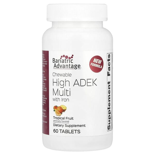 Bariatric Advantage Chewable High ADEK Multi with Iron, Tropical Fruit, 60 Tablets
