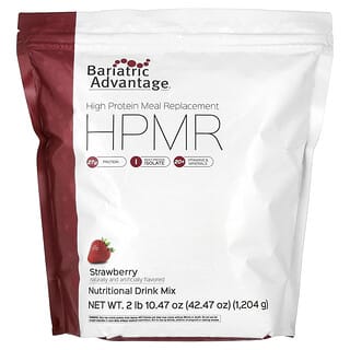 Bariatric Advantage, HPMR, Substituto de Refeições com Alto Teor de Proteína, Morango, 1.204 g (2 lb 10,47 oz)