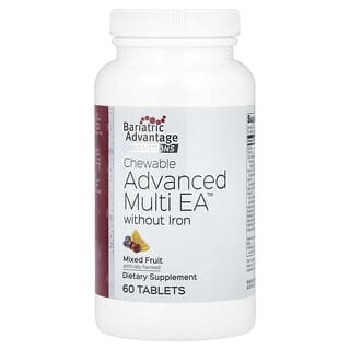 Bariatric Advantage, Zaawansowana tabletka do żucia Advanced Multi EA bez żelaza, z mieszanką owoców, 60 tabletek