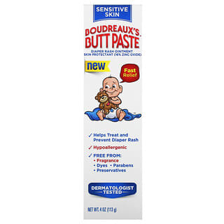 Boudreaux's Butt Paste, Butt Paste, Diaper Rash Ointment, Sensitive Skin, 4 oz (113 g)