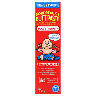Boudreaux's Butt Paste, Pasta para glúteos, Ungüento para la dermatitis del pañal, Concentración máxima`` 113 g (4 oz)