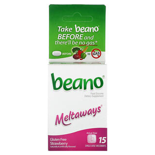 Beano, Meltaways, Fraise, 15 doses individuelles de Meltaways