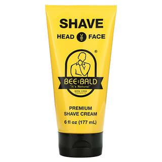 Bee Bald, Shave Head & Face, Premium Shave Cream, Premium-Shave-Creme, 177 ml (6 fl. oz.)