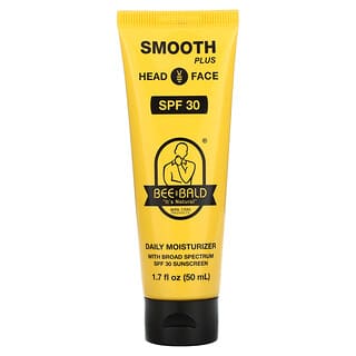 Bee Bald, Smooth Plus, Humectante de uso diario para el rostro y la cabeza, FPS 30, 50 ml (1,7 oz. líq.)