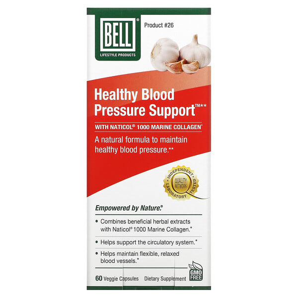 Bell Lifestyle, Healthy Blood Pressure Support, 60 Veggie Capsules