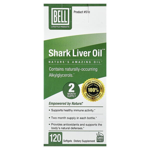 Bell Lifestyle, Shark Liver Oil, 120 Softgels — product photo 1