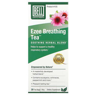 Bell Lifestyle, Ezee Breathing Tea, Mezcla de hierbas calmantes`` 20 bolsitas de té, 1,5 g cada una
