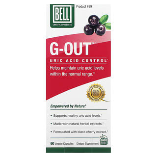 Bell Lifestyle, G-Out, Contrôle de l'acide urique, 60 capsules végétariennes