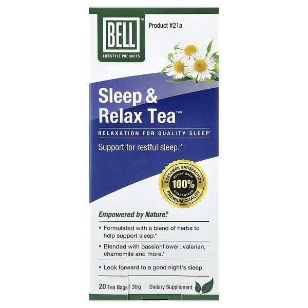 Bell Lifestyle, Sleep & Relax Tea™, 티백 20개, 30g