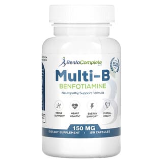 Benfotiamine Inc., 苯磷硫胺，多種B族維生素幫助神經系統配方，150毫克，120粒