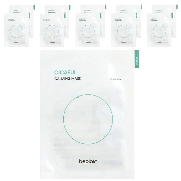 Beplain, 시카풀 카밍 뷰티 마스크, 시트 마스크 10개입, 각 27g (0.95 oz)