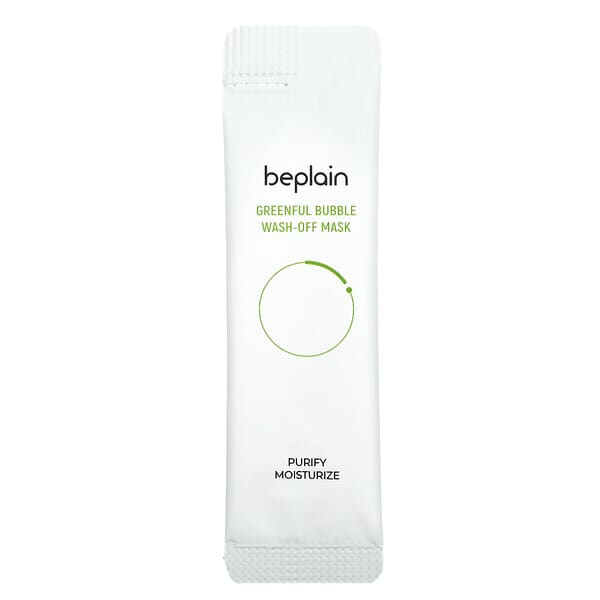 Beplain, Greenful Bubble Wash-Off Beauty Mascarilla, Paquete de 12, 5 g cada uno