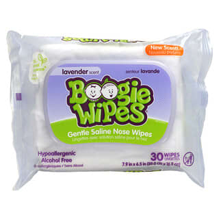 Boogie Wipes, Lenços umedecidos com soro fisiológico suave, aroma de lavanda, 30 lenços umedecidos