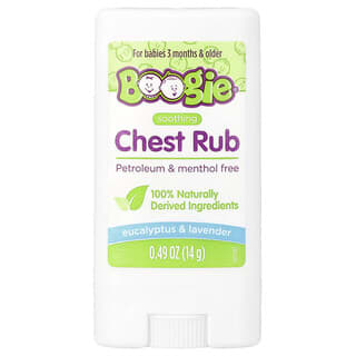 Boogie Wipes, Soothing Chest Rub, For Babies 3 Months & Older, Eucalyptus & Lavender, 0.49 oz (14 g)