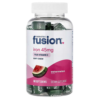 Bariatric Fusion, Iron + Vitamin C, Soft Chewable Tablets, Watermelon Flavor, 60 Tablets