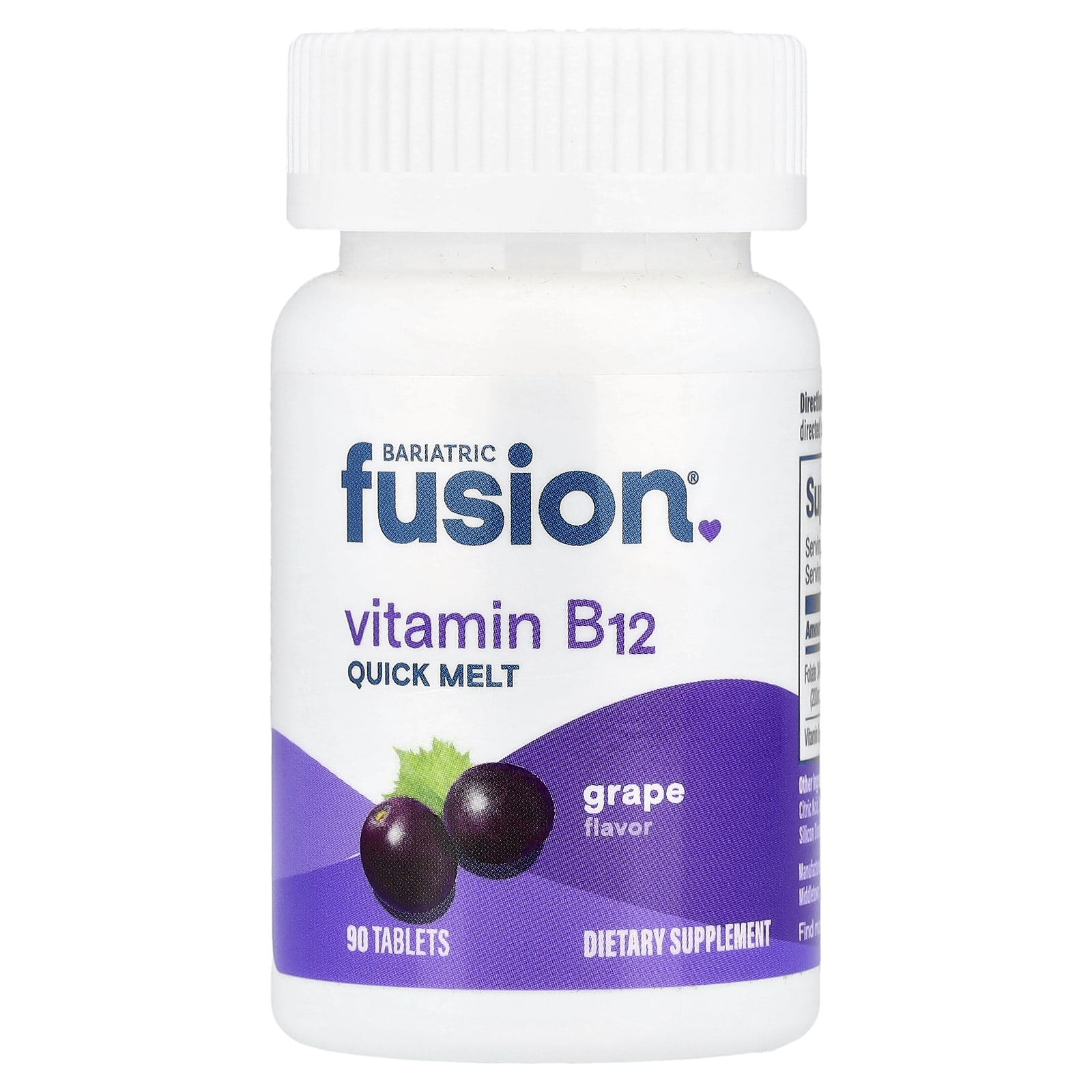 Bariatric Fusion Vitamin B12 Quick Melt – Grape – 90 comprimés de Bariatric Fusion