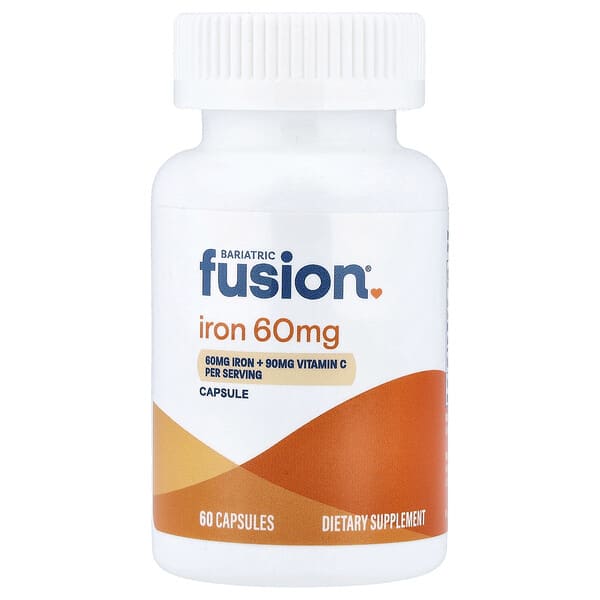 Bariatric Fusion, 철분 + 비타민C, 캡슐 60정