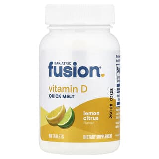 Bariatric Fusion, витамин D, Quick Melt, лимон и цитрус, 90 таблеток (125 мкг в 1 таблетке)