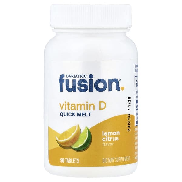 Bariatric Fusion, 비타민D, 빠르게 녹는 레몬 시트러스, 90정(1정당 125mcg)