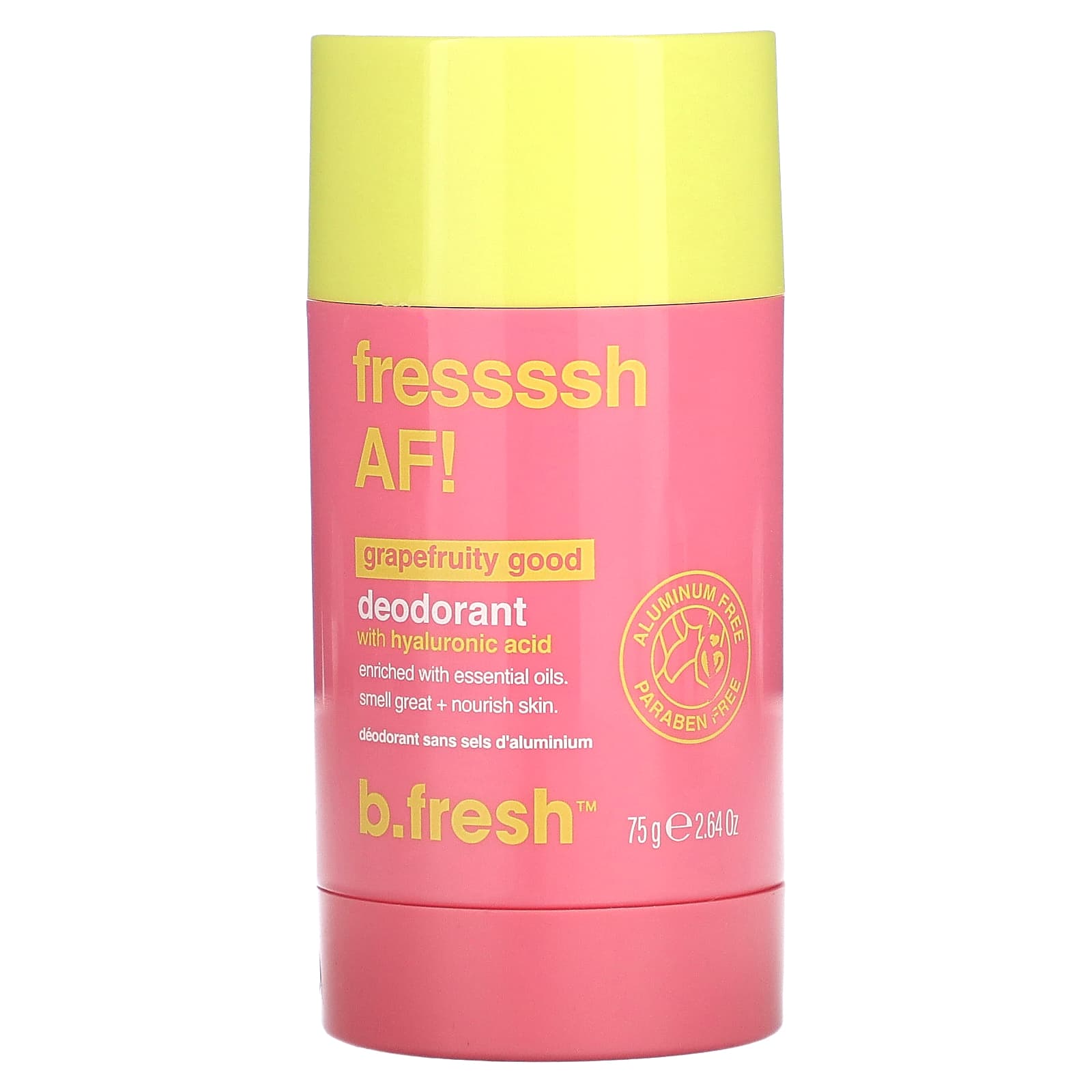 B.fresh, Deodorant With Hyaluronic Acid, Grapefruity Good, 2.64 Oz (75 G)