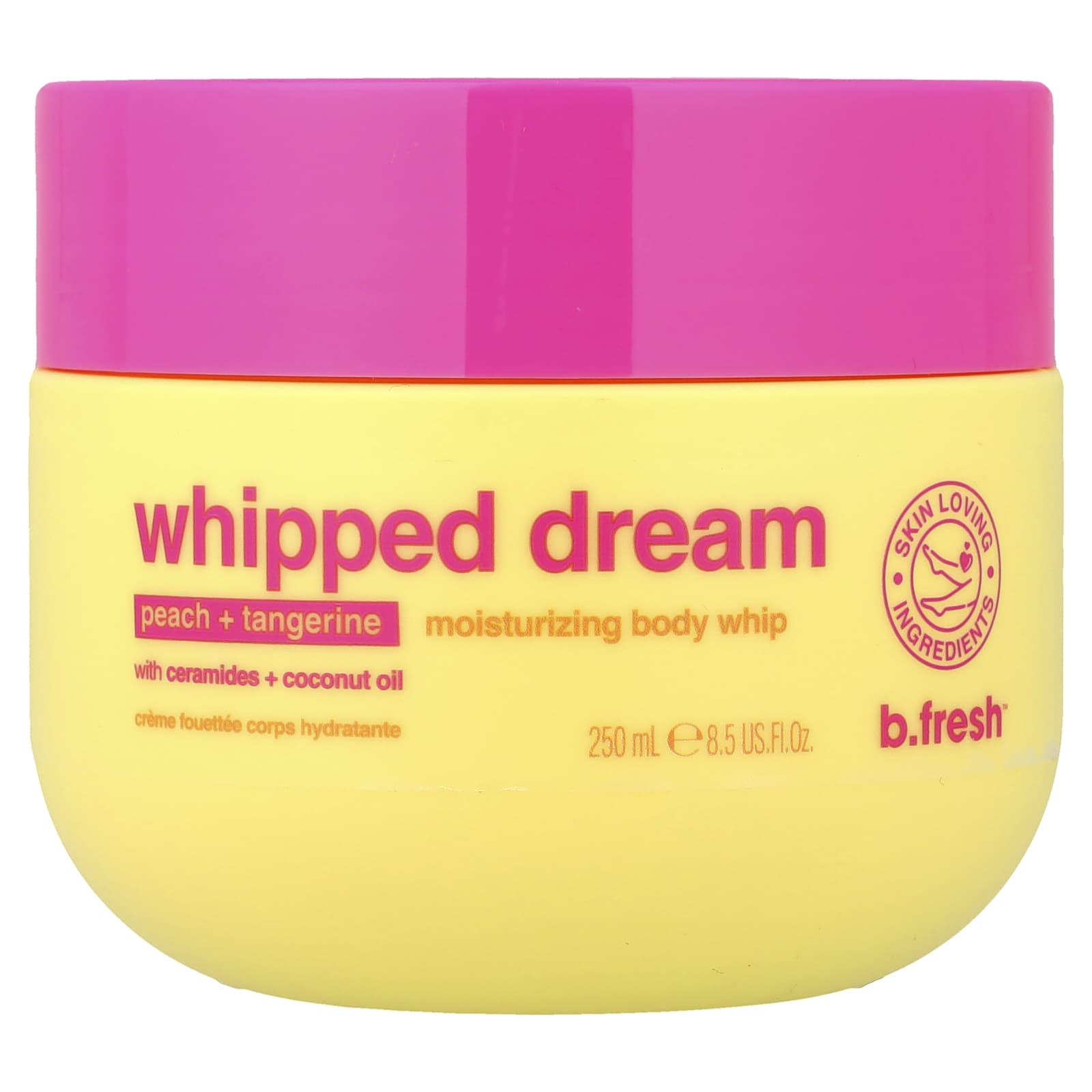 b.fresh, Whipped Dream, увлажняющий венчик для тела, персик и мандарин, 250 мл (8,5 жидк. унции)