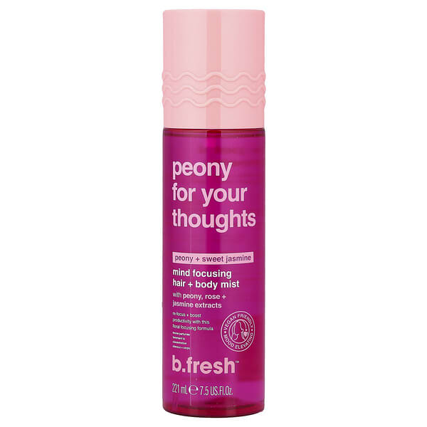 b.fresh, 작약 포 유어 사고, 마인드 집중력 헤어 + 바디 미스트, 작약 + 스위트 자스민, 221ml(7.5fl oz)
