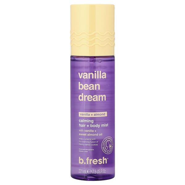 b.fresh, 꿈의 바닐라빈, 모발 진정 + 바디 미스트, 바닐라 + 아몬드, 221ml(7.5fl oz)