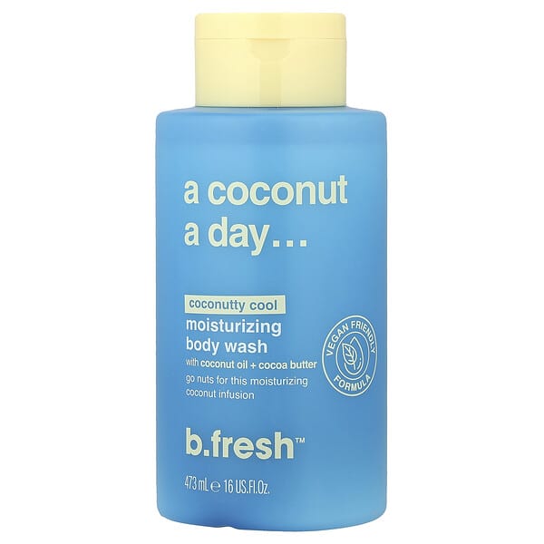 b.fresh, A Coconut A Day, 보습 바디 워시, 코코넛 쿨, 473ml(16fl oz)